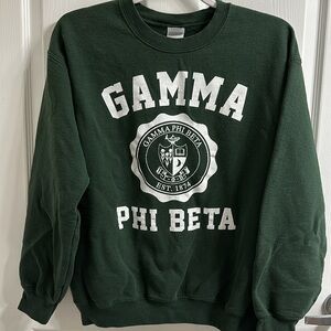 Gamma Phi Beta Green Gildan Crewneck Sweatshirt Size M
